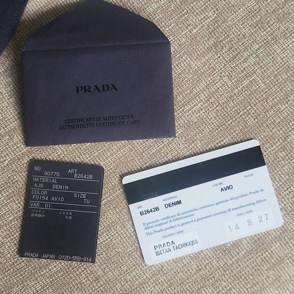 PRADA CANAPA AVIO DENIM LARGE SIZE TOTE, WITH STRAP... AUTHENTIC W/CARD... - Picture 15 of 16